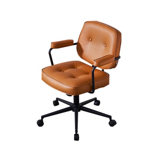 Modern Minimalist Leather Nylon Rectangular Desk Chair Backrest Armrest For Home Office - Image 16