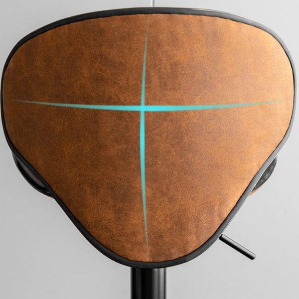 Modern Minimalist Fabric Iron Cylinder Curved Curved Bar Stool Backrest Footrest For Dining Room - Image 6