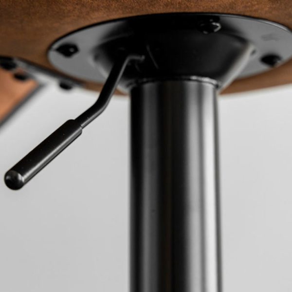 Modern Minimalist Fabric Iron Cylinder Curved Curved Bar Stool Backrest Footrest For Dining Room - Image 7