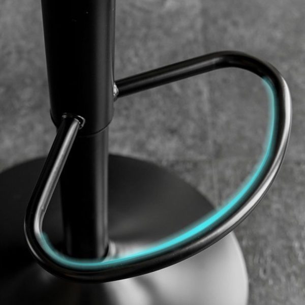 Modern Minimalist Fabric Iron Cylinder Curved Curved Bar Stool Backrest Footrest For Dining Room - Image 8