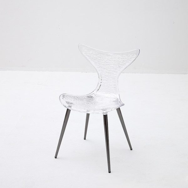Contemporary Creative Acrylic Metal Square Triangle Mermaid Vanity Chair Backrest For Bedroom - Image 2
