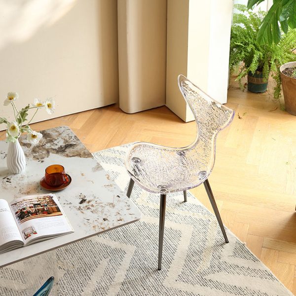 Contemporary Creative Acrylic Metal Square Triangle Mermaid Vanity Chair Backrest For Bedroom - Image 13
