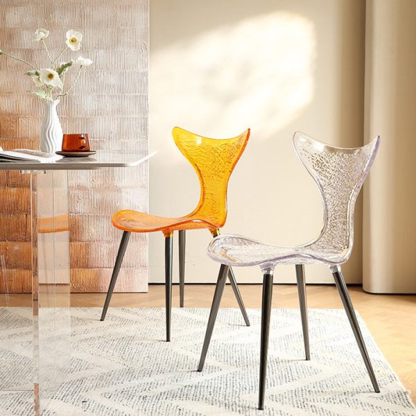 Contemporary Creative Acrylic Metal Square Triangle Mermaid Vanity Chair Backrest For Bedroom - Image 14