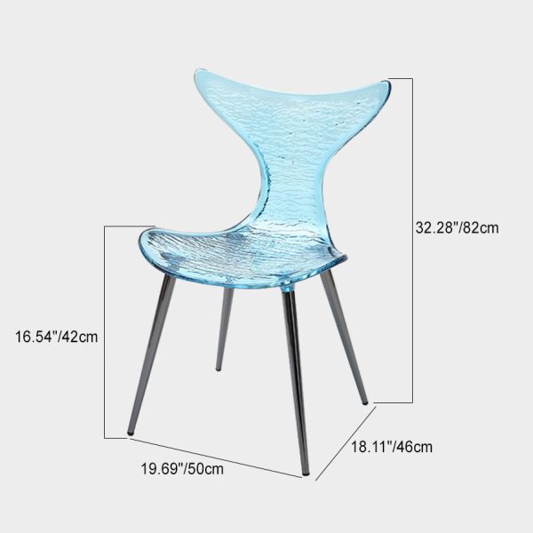 Contemporary Creative Acrylic Metal Square Triangle Mermaid Vanity Chair Backrest For Bedroom - Image 8