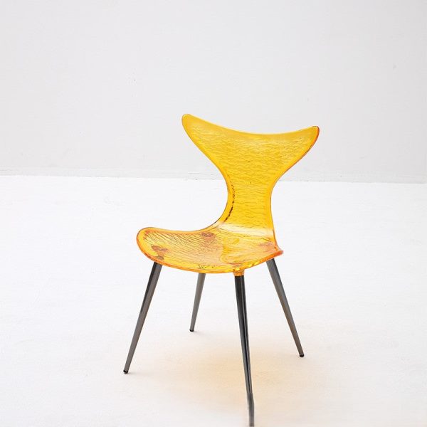 Contemporary Creative Acrylic Metal Square Triangle Mermaid Vanity Chair Backrest For Bedroom - Image 4