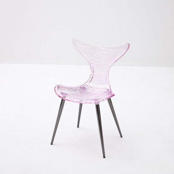 Contemporary Creative Acrylic Metal Square Triangle Mermaid Vanity Chair Backrest For Bedroom - Image 5