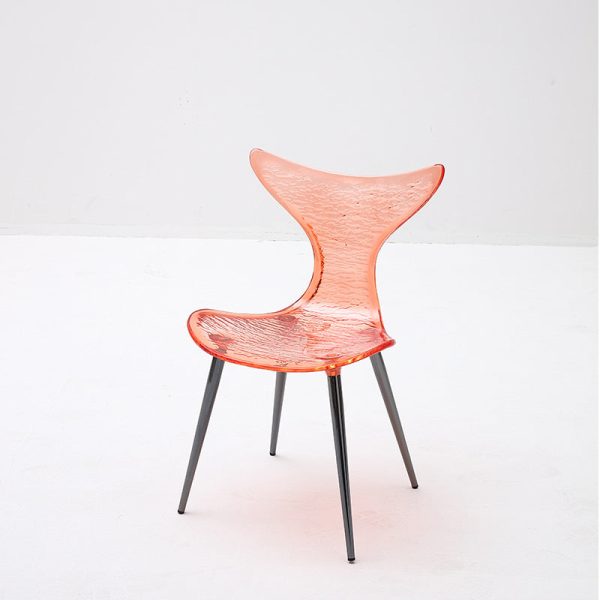 Contemporary Creative Acrylic Metal Square Triangle Mermaid Vanity Chair Backrest For Bedroom - Image 6