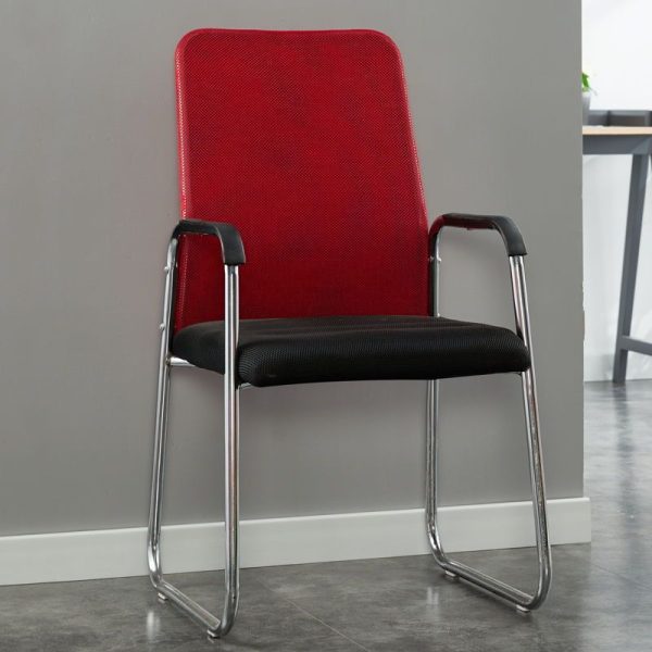 Modern Minimalist Fabric Steel Square Rectangular Desk Chair Backrest Armrest For Home Office - Image 5