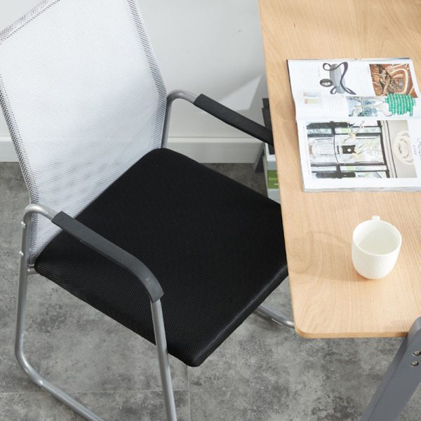 Modern Minimalist Fabric Steel Square Rectangular Desk Chair Backrest Armrest For Home Office - Image 15