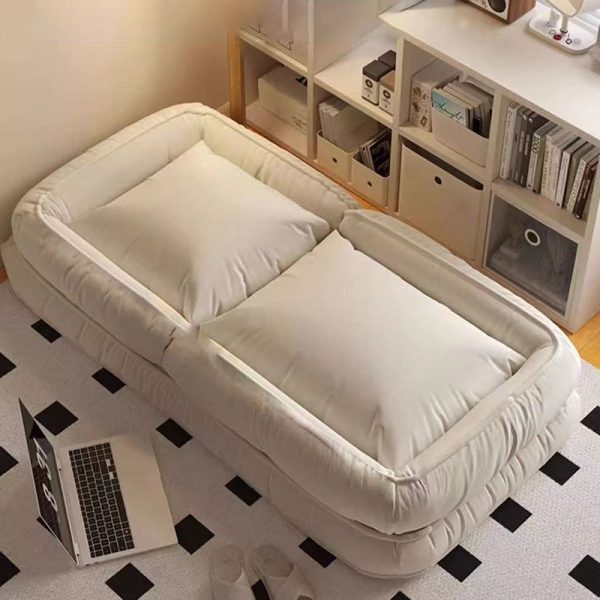 Modern Minimalist Fabric Iron Rectangle Accent Chair Backrest For Living Room - Image 7