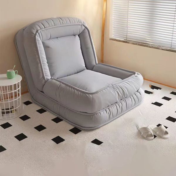 Modern Minimalist Fabric Iron Rectangle Accent Chair Backrest For Living Room - Image 2