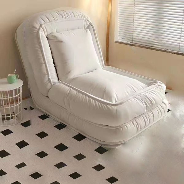Modern Minimalist Fabric Iron Rectangle Accent Chair Backrest For Living Room - Image 3