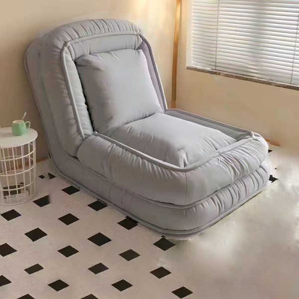 Modern Minimalist Fabric Iron Rectangle Accent Chair Backrest For Living Room - Image 4