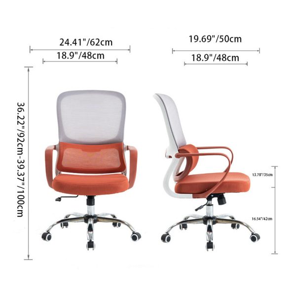 Modern Minimalist Fabric Plastic Nylon Square Rectangular Desk Chair Backrest Armrest For Home Office - Image 4