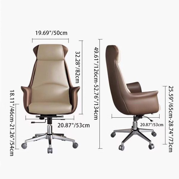 Modern Minimalist Leather Steel Rectangle Square Triangle Desk Chair Backrest Armrest For Home Office - Image 3
