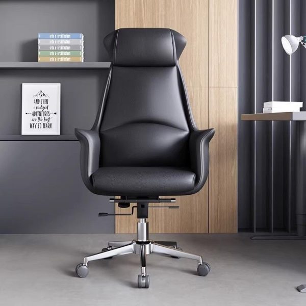 Modern Minimalist Leather Steel Rectangle Square Triangle Desk Chair Backrest Armrest For Home Office - Image 2