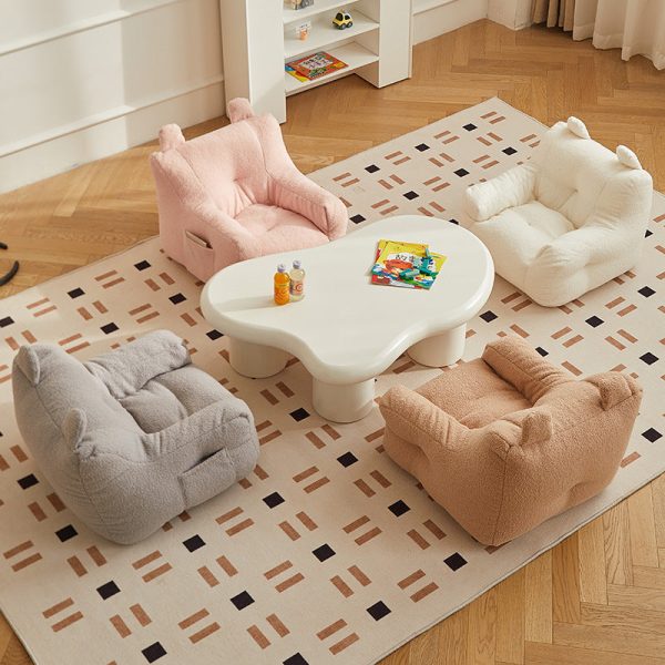 Contemporary Creations Velvet Fabric EPP Particles Square Rectangle Rabbit Ears Accent Chair Backrest Armrest For Living Room - Image 9