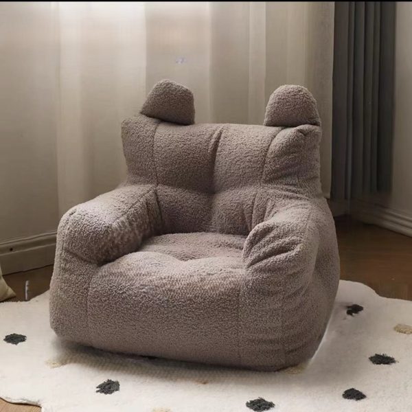 Contemporary Creations Velvet Fabric EPP Particles Square Rectangle Rabbit Ears Accent Chair Backrest Armrest For Living Room - Image 12