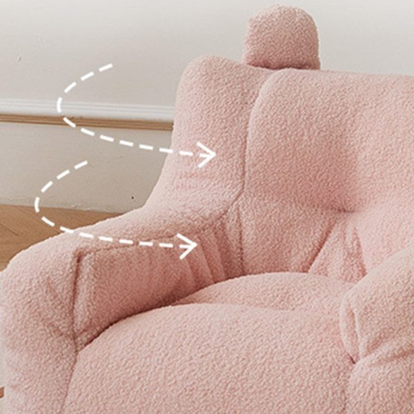 Contemporary Creations Velvet Fabric EPP Particles Square Rectangle Rabbit Ears Accent Chair Backrest Armrest For Living Room - Image 5