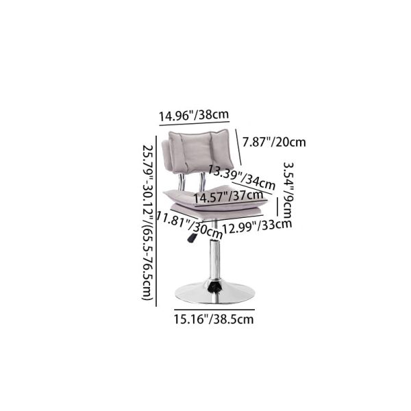Modern Simplicity Leather Metal Base Height Adjustable Swivel Bar Stool Backrest Footrest For Dining Room - Image 4