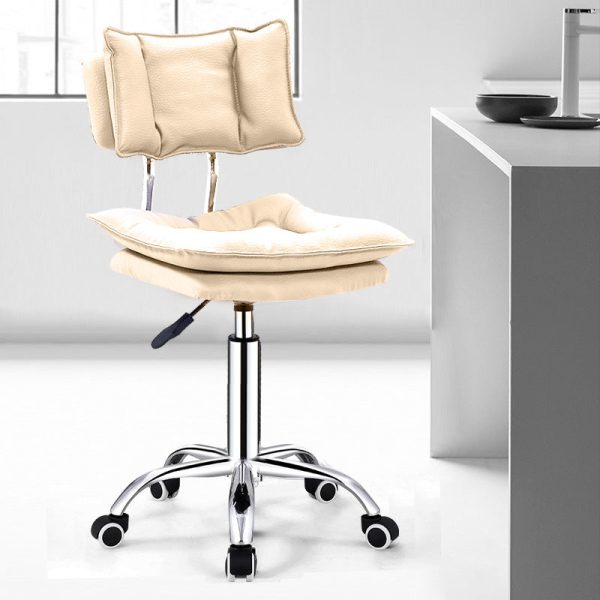 Modern Simplicity Leather Metal Base Height Adjustable Swivel Bar Stool Backrest Footrest For Dining Room - Image 3