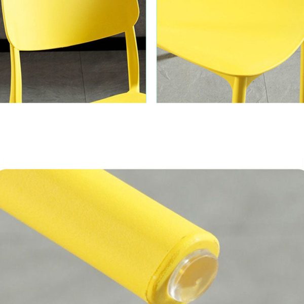 Contemporary Scandinavian Macaron Square Plastic Stackable Dining Chair Backrest For Dining Room - Image 5