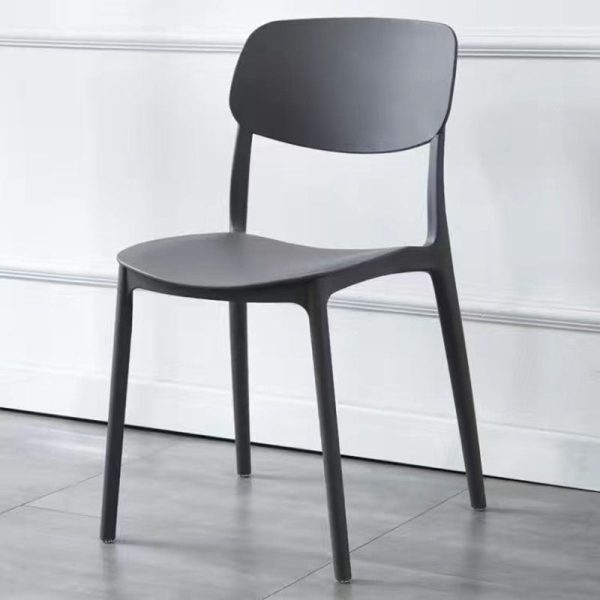 Contemporary Scandinavian Macaron Square Plastic Stackable Dining Chair Backrest For Dining Room - Image 2