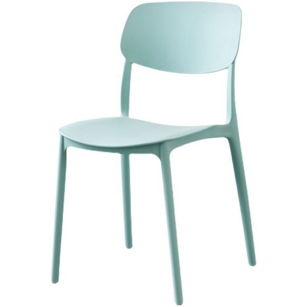 Contemporary Scandinavian Macaron Square Plastic Stackable Dining Chair Backrest For Dining Room - Image 27
