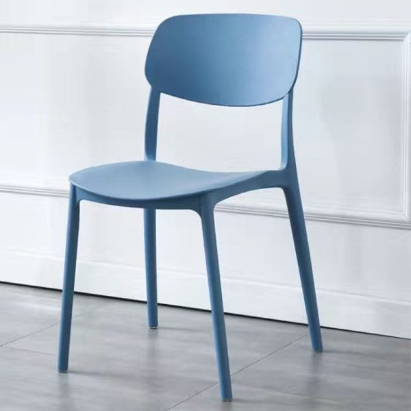 Contemporary Scandinavian Macaron Square Plastic Stackable Dining Chair Backrest For Dining Room - Image 9