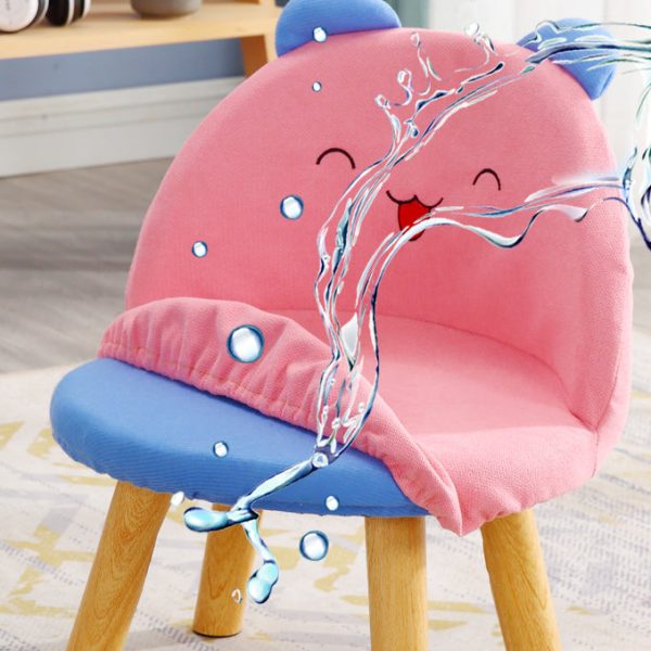 Contemporary Creative Smiley Face Cotton Linen Childlike Low Stool Backrest For Living Room - Image 5