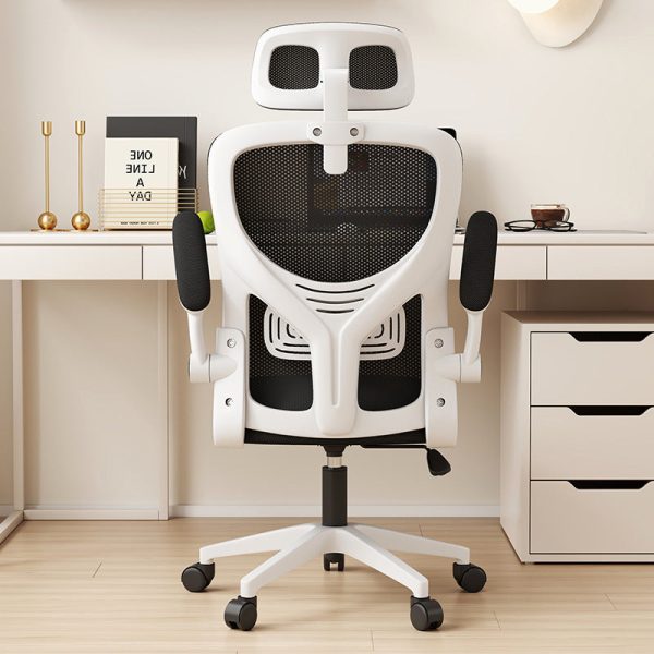Modern Simplicity Ergonomic Adjustable Desk Chair Headrest Flip-Up Armrest For Home Office - Image 2