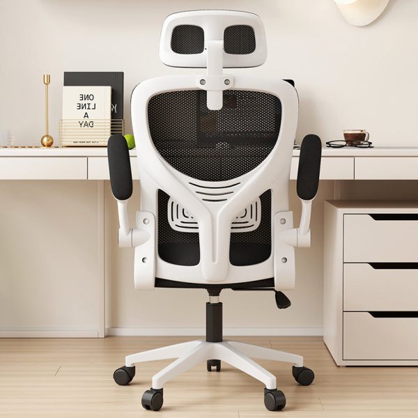 Modern Simplicity Ergonomic Adjustable Desk Chair Headrest Flip-Up Armrest For Home Office - Image 12
