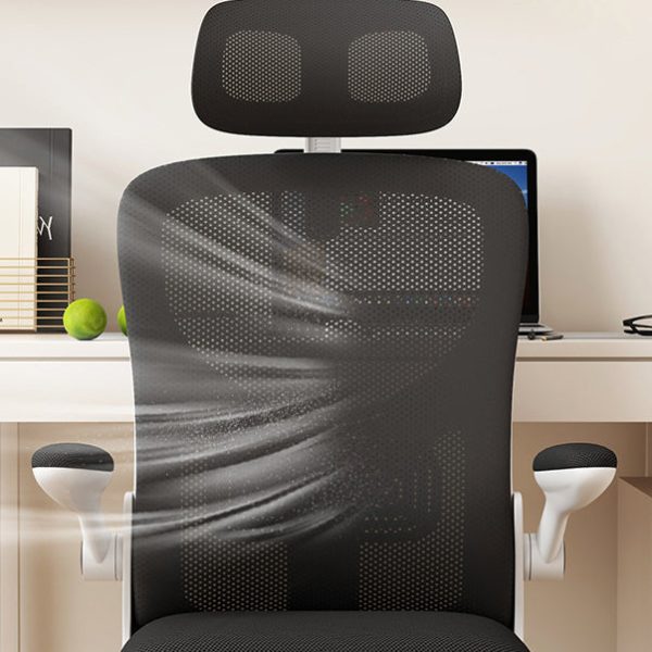 Modern Simplicity Ergonomic Adjustable Desk Chair Headrest Flip-Up Armrest For Home Office - Image 7