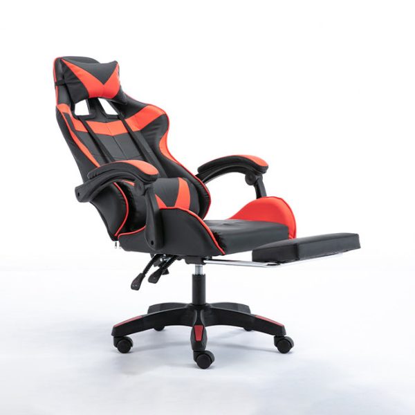 Modern Simplicity Leather Adjustable Swivel Gaming Chair High Back Armrest For Home Office - Image 12