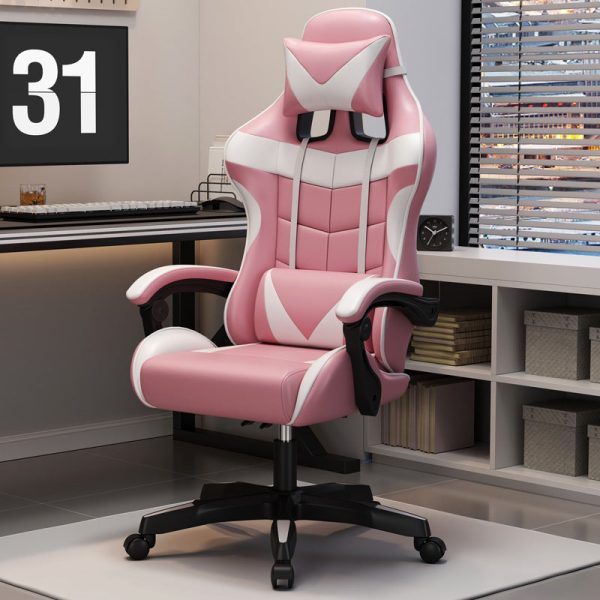 Modern Simplicity Leather Adjustable Swivel Gaming Chair High Back Armrest For Home Office - Image 7
