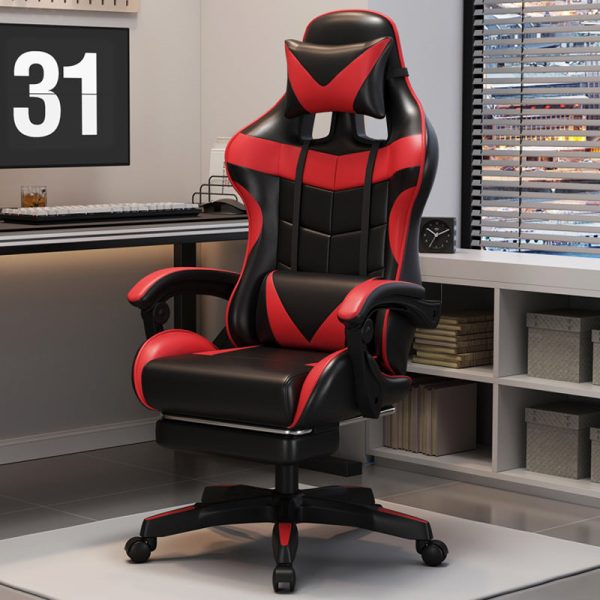 Modern Simplicity Leather Adjustable Swivel Gaming Chair High Back Armrest For Home Office - Image 8