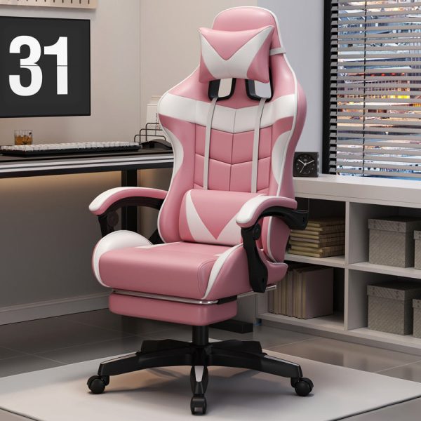 Modern Simplicity Leather Adjustable Swivel Gaming Chair High Back Armrest For Home Office - Image 11
