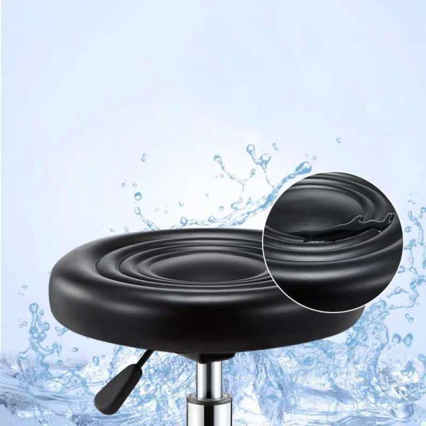 Contemporary Simplicity Round Leather Height Adjustable Swivel Bar Stool Footrest For Dining Room - Image 8
