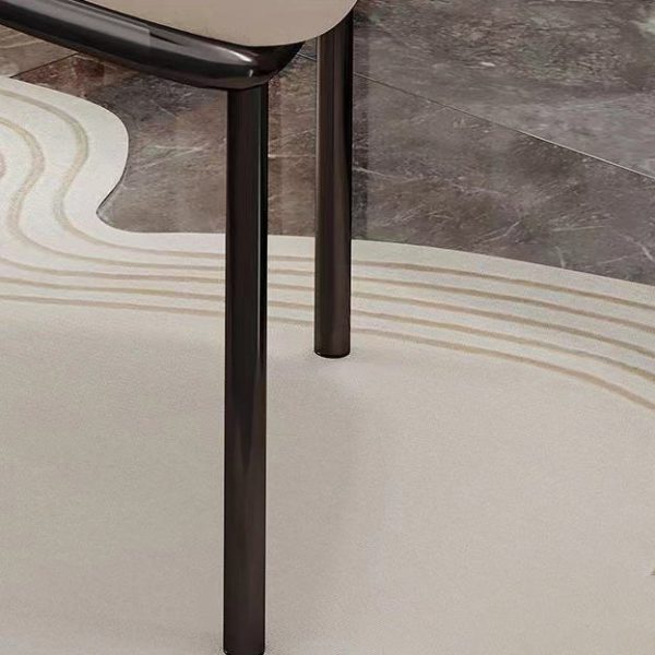 Contemporary Luxury Curved Leather Upholstered Iron Legs Vanity Stool For Bedroom - Image 10