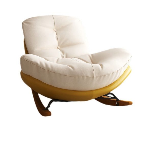 Contemporary Nordic Arc Velvet Upholstered Rocking Chair Backrest For Living Room - Image 21