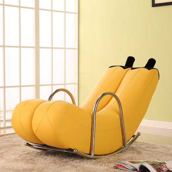 Contemporary Creative Banana PU Leather Upholstered Recliner Backrest Armrest For Living Room - Image 2