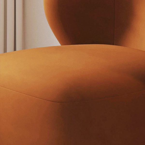 Contemporary Scandinavian Curved Frosted Velvet Upholstered Swivel Accent Chair Wing Back For Living Room - Image 5