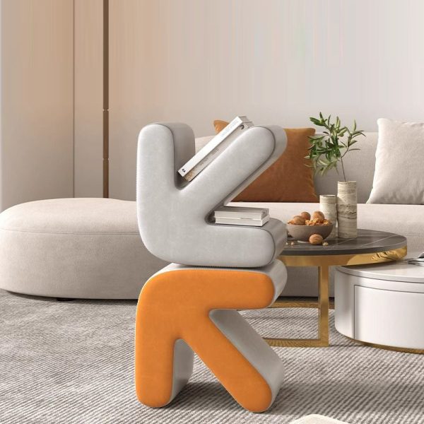Contemporary Creative Arrow Design Leather Upholstered Portable Footstool For Living Room - Image 2