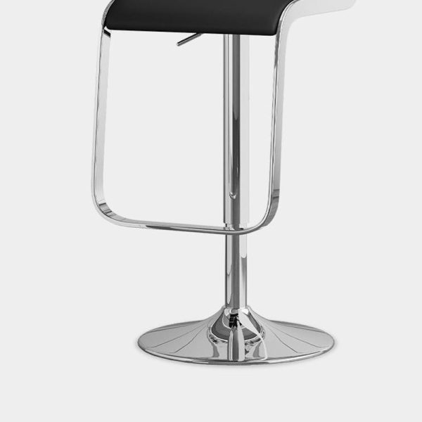 Contemporary Scandinavian Square PU Leather Bar Stool Low Back Footrest For Dining Room - Image 6