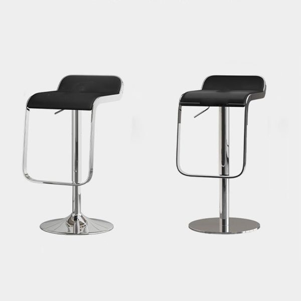 Contemporary Scandinavian Square PU Leather Bar Stool Low Back Footrest For Dining Room - Image 19