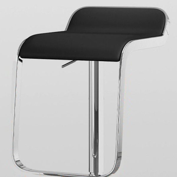 Contemporary Scandinavian Square PU Leather Bar Stool Low Back Footrest For Dining Room - Image 5