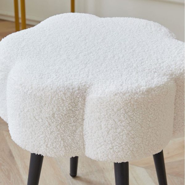 Contemporary Creative Cloud Shape Lambswool Carbon Steel Frame Low Stool For Bedroom - Image 6