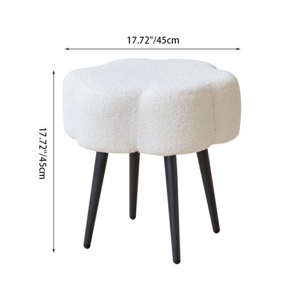 Contemporary Creative Cloud Shape Lambswool Carbon Steel Frame Low Stool For Bedroom - Image 4