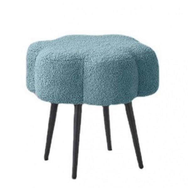 Contemporary Creative Cloud Shape Lambswool Carbon Steel Frame Low Stool For Bedroom - Image 20
