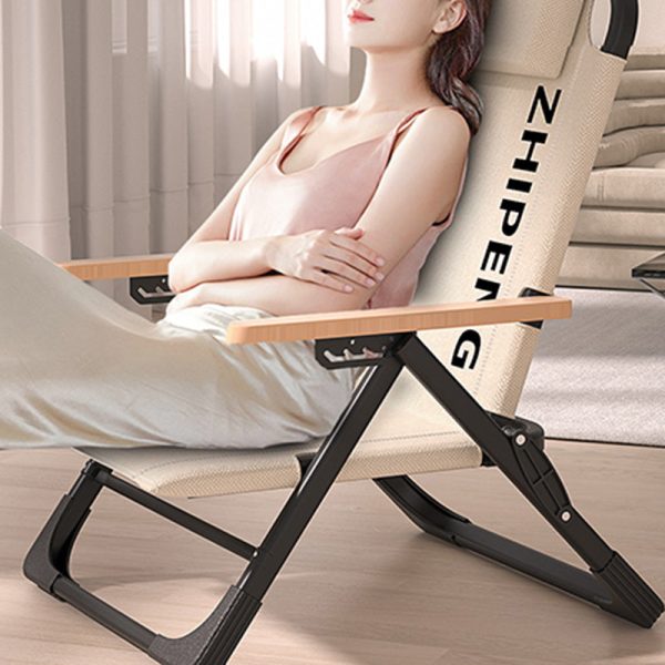 Contemporary Simplicity Square Oxford Fabric Carbon Steel Frame Foldable Camping Chair Backrest Wood Armrest For Outdoor Patio - Image 11